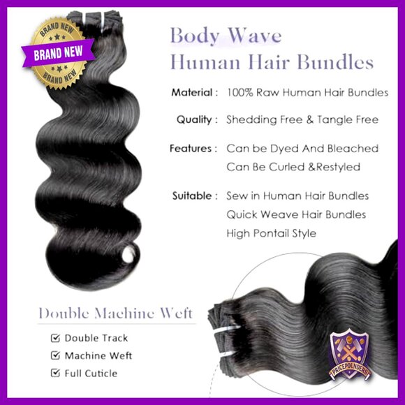 Body Wave Human Hair Bundles 22 24 26 Inch Virgin Indian Quick Weave